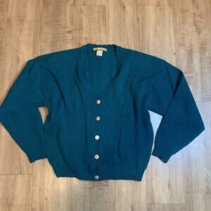 Bryn Connelly Size Small Green Cardigan Knit Sweater, Perfect for the Holidays